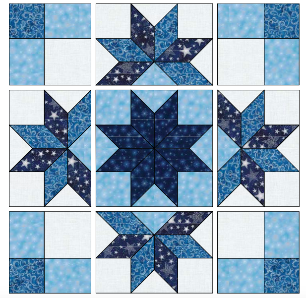 Winter's Granduer Mini Quilt 1 Free Pattern: Robert Kaufman Fabric Company